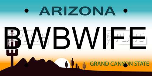 BWBWIFE Arizona License Plate