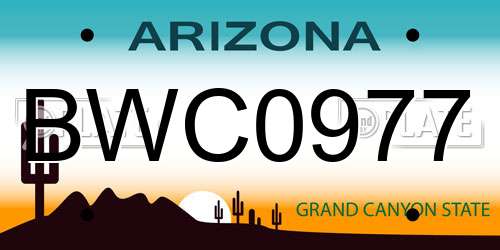 BWC0977 Arizona License Plate