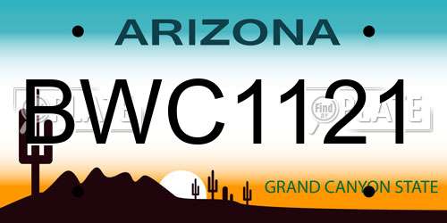 BWC1121 Arizona License Plate