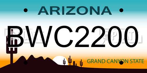 BWC2200 Arizona License Plate