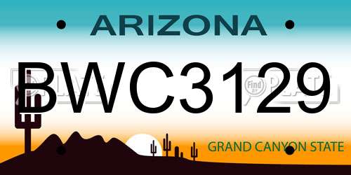 BWC3129 Arizona License Plate