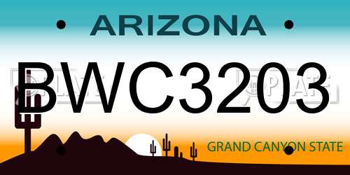 BWC3203 Arizona License Plate