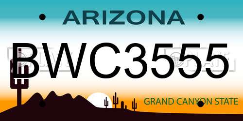 BWC3555 Arizona License Plate