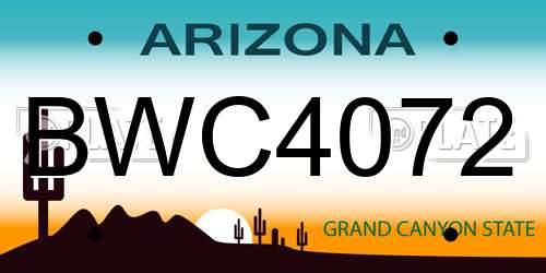 BWC4072 Arizona License Plate