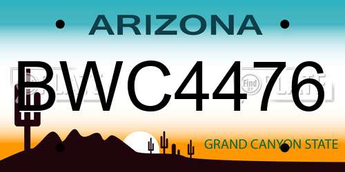 BWC4476 Arizona License Plate