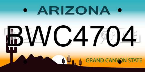 BWC4704 Arizona License Plate