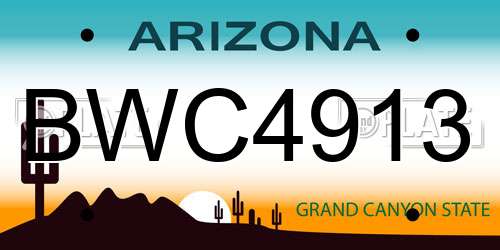 BWC4913 Arizona License Plate