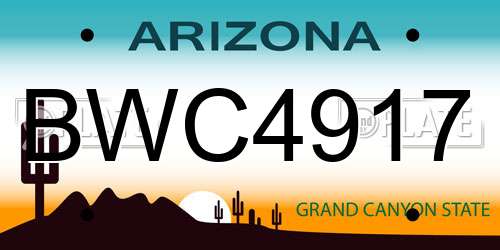 BWC4917 Arizona License Plate