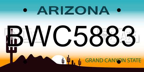 BWC5883 Arizona License Plate