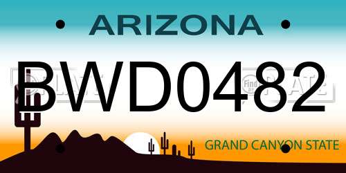 BWD0482 Arizona License Plate