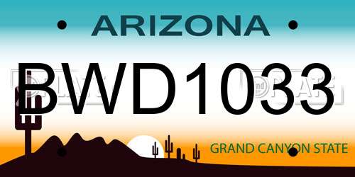 BWD1033 Arizona License Plate