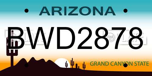 BWD2878 Arizona License Plate