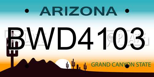 BWD4103 Arizona License Plate