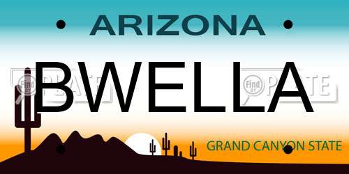 BWELLA Arizona License Plate
