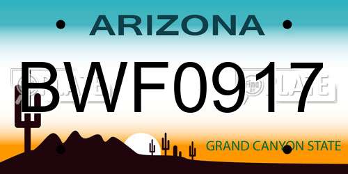 BWF0917 Arizona License Plate