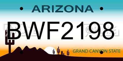 BWF2198 Arizona License Plate