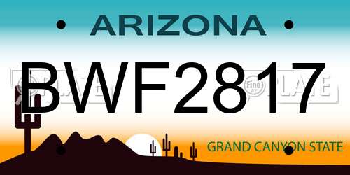 BWF2817 Arizona License Plate