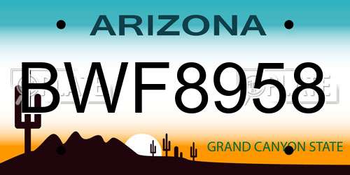 BWF8958 Arizona License Plate