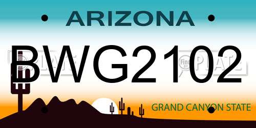 BWG2102 Arizona License Plate