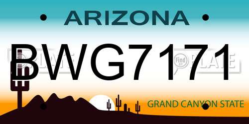 BWG7171 Arizona License Plate