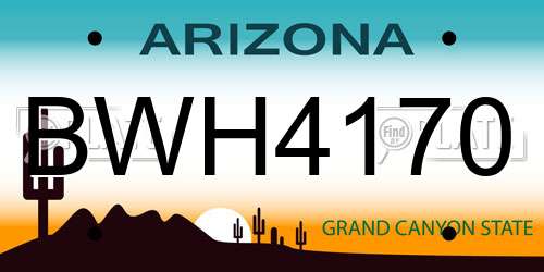 BWH4170 Arizona License Plate