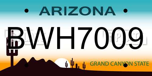 BWH7009 Arizona License Plate