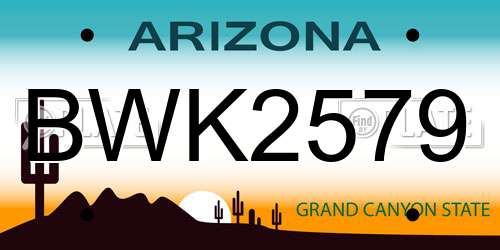 BWK2579 Arizona License Plate
