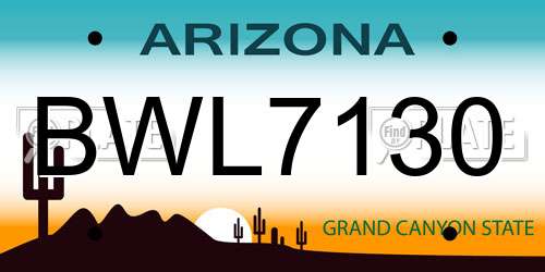 BWL7130 Arizona License Plate