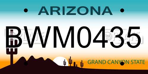 BWM0435 Arizona License Plate