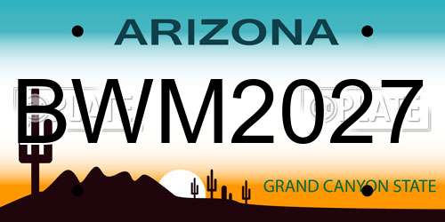 BWM2027 Arizona License Plate