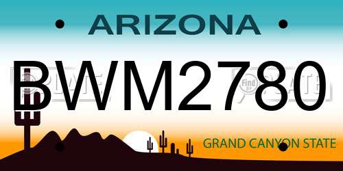 BWM2780 Arizona License Plate