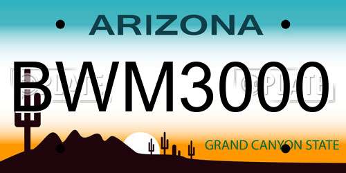 BWM3000 Arizona License Plate