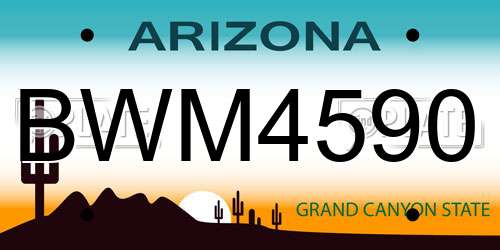 BWM4590 Arizona License Plate