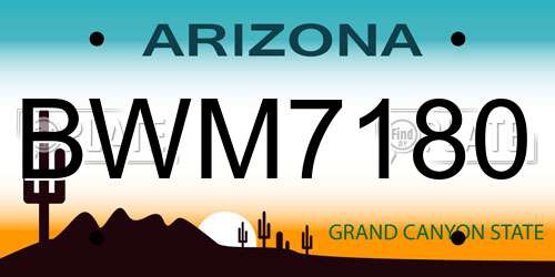 BWM7180 Arizona License Plate
