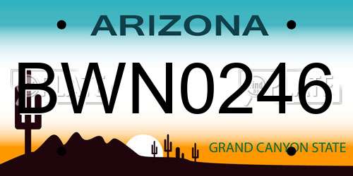 BWN0246 Arizona License Plate
