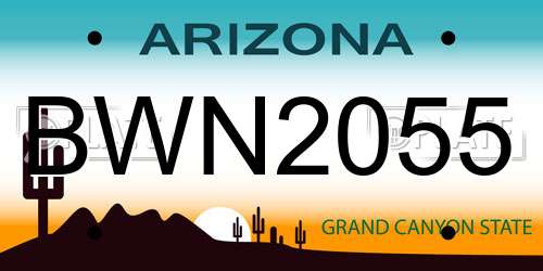 BWN2055 Arizona License Plate