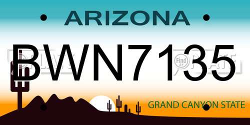 BWN7135 Arizona License Plate