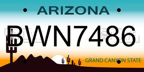 BWN7486 Arizona License Plate