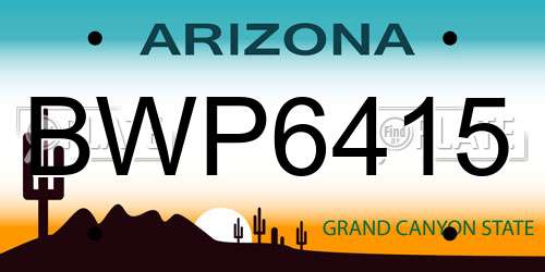 BWP6415 Arizona License Plate