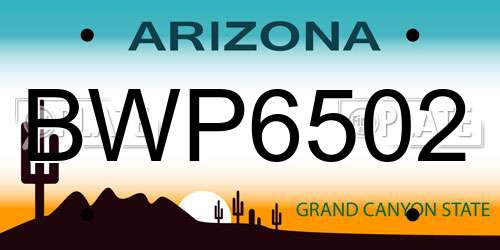 BWP6502 Arizona License Plate