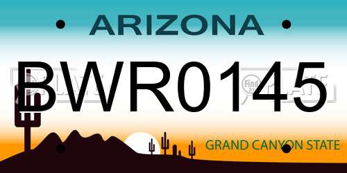 BWR0145 Arizona License Plate