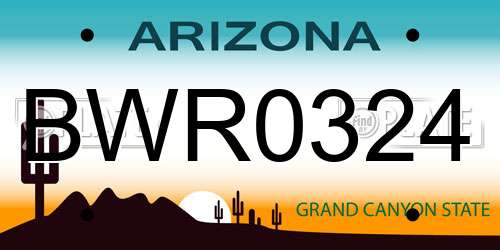 BWR0324 Arizona License Plate