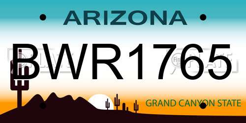 BWR1765 Arizona License Plate