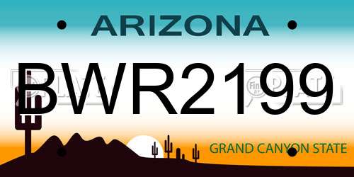 BWR2199 Arizona License Plate