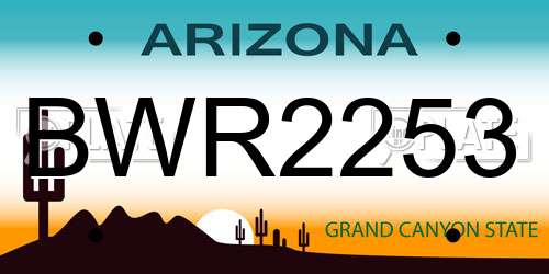 BWR2253 Arizona License Plate