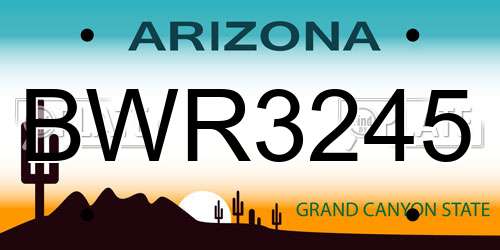 BWR3245 Arizona License Plate