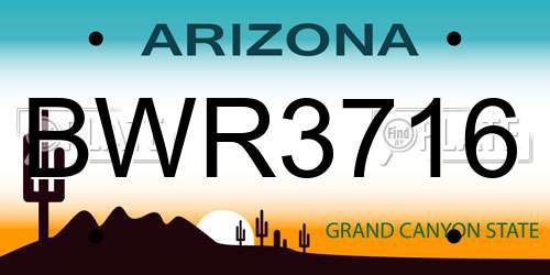 BWR3716 Arizona License Plate