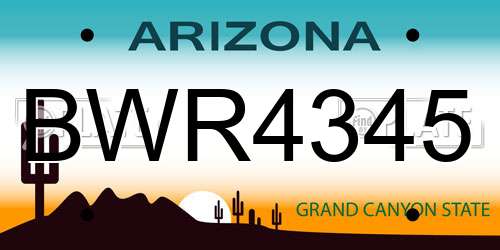 BWR4345 Arizona License Plate