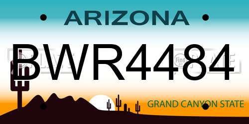 BWR4484 Arizona License Plate