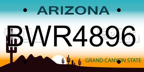 BWR4896 Arizona License Plate